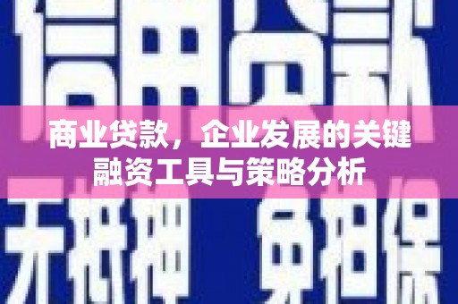 覃塘商业贷款，企业发展的关键融资工具与策略分析