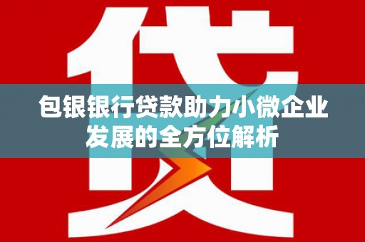 覃塘包银银行贷款助力小微企业发展的全方位解析